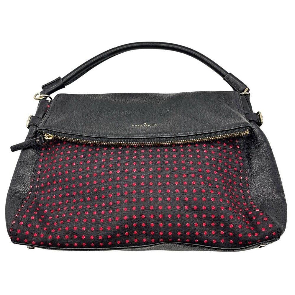 Kate Spade Shoulder Bag Purse Cobble Hill Little Minka Leather Canvas Dot
